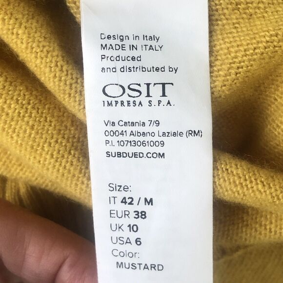 OSIT Women’s Crop Sweater Cashmere Wool Blend Mustard Size 6 - Picture 10 of 13